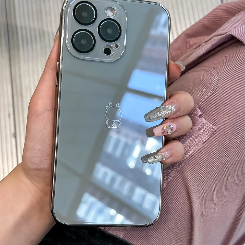 Clear Silver Mirror Phone Case for Triple-Camera Phones